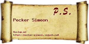 Pecker Simeon névjegykártya